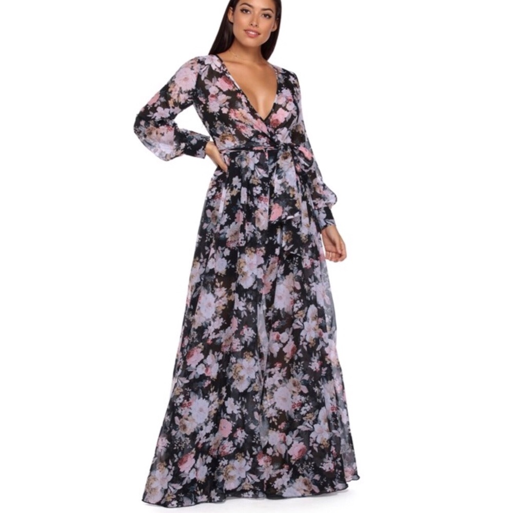 roselyn black romance maxi dress